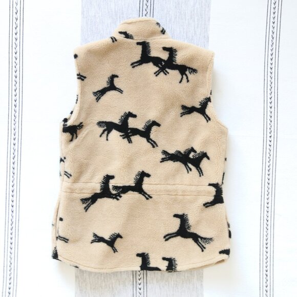 Women's Beige Horse Pattern Vest - Picture 5 of 5